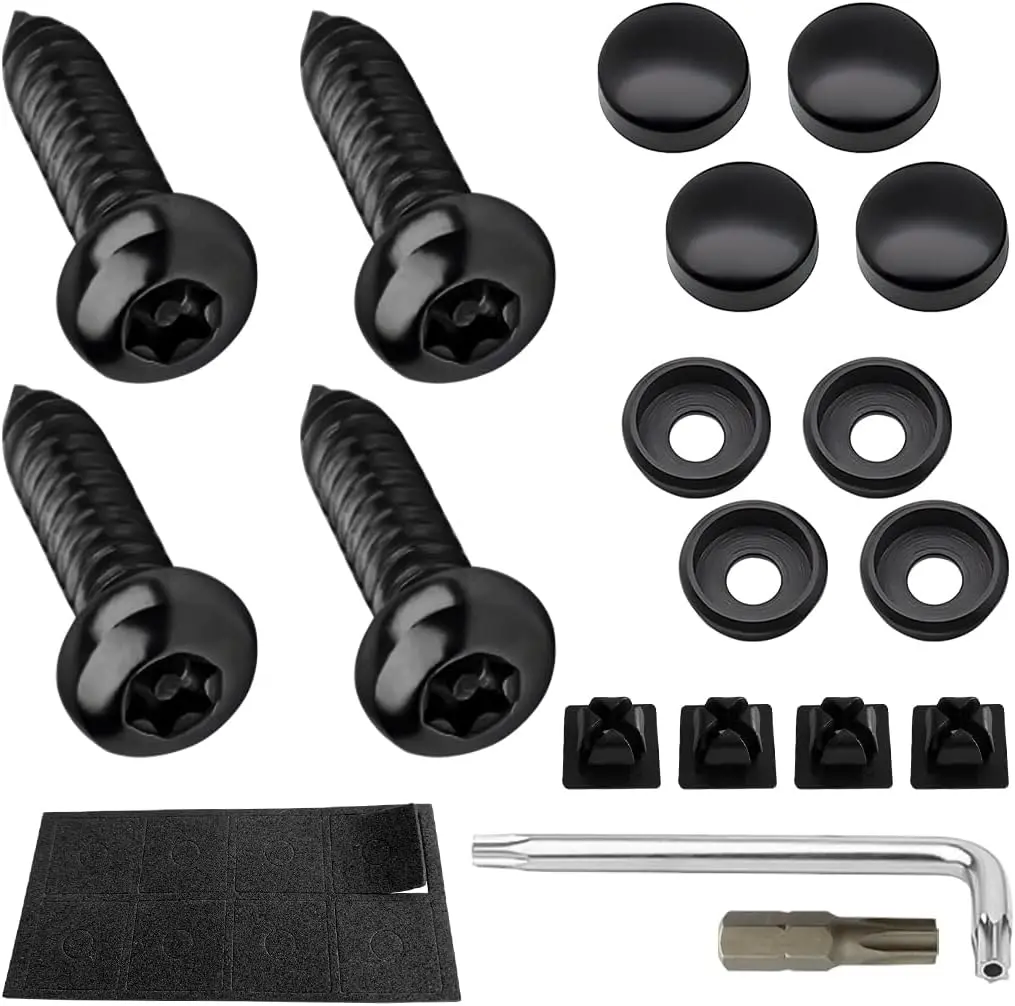 Anti-Theft License Plate Screws Kits Rustproof Stainless Steel