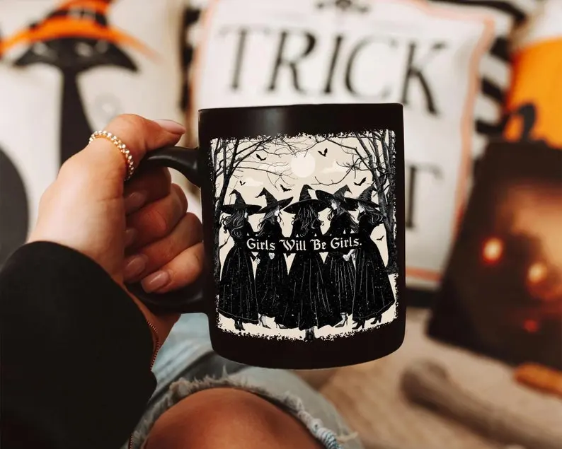 Witchy Halloween Mug, Girls Will Be Girls Mug, The Coven Witches Coffee Mug, Feminist Halloween Mug, Witch Coffee Cup, Spooky Season Ceramic Mug, Gothic Witch Gift for Women, Fall Coffee Mug, Halloween Witch Lover Gift