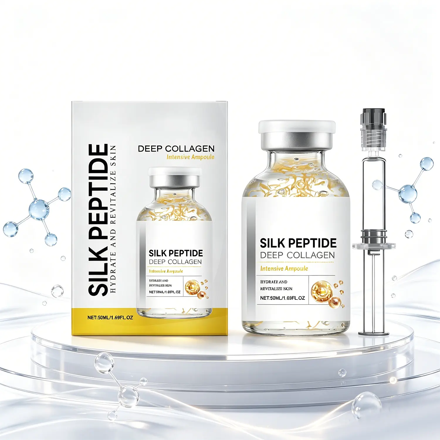 Peptide Firming Ampoule with Collagen & 30-Peptide Complex - Anti-Aging & Plumping Serum for Soft Skin, Fragrance Free for All Skin Types, 30ml, Serums & Essences, Plump Skin