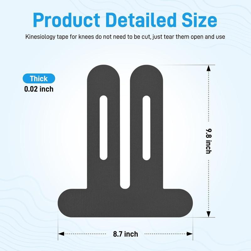 Precut Kinesiology Tape for Knees – Waterproof & Elastic Athletic Tape for Knee Support, Stability & Pain Relief | Breathable, Hypoallergenic & Latex-Free | Ideal for Basketball, Running & Training