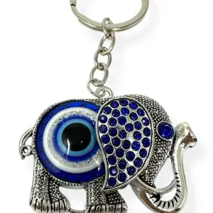 Elephant Evil Eye Keychain Blue Crystal Protective Charm for Car Purse Unisex Gift for Adults Teens Men Women Fashionable Elegant Design