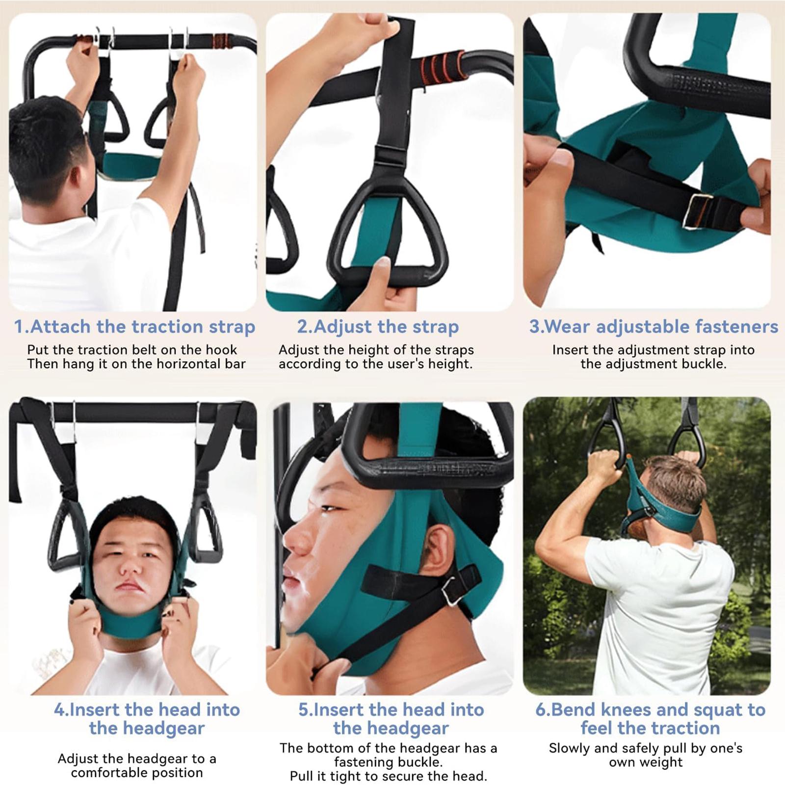 Cervical Neck Traction Device Over Door for Home Use Portable Neck Stretcher Hammock Decompression Home Physical Therapy