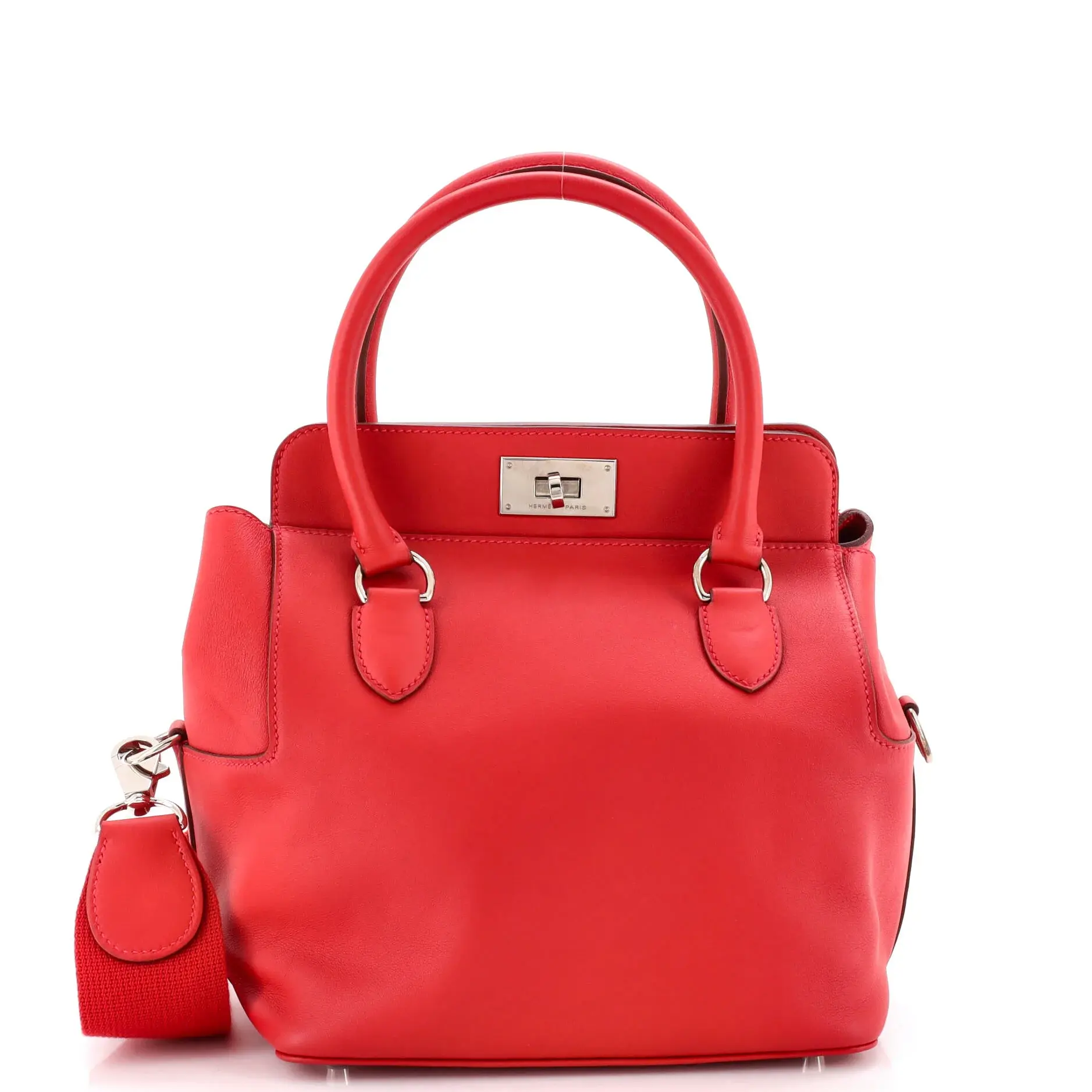 Pre-owned HERMÈS Leather Top Handle Bags Hermes Toolbox Bag Swift 20 by Rebag