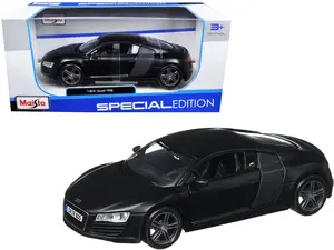 Audi R8 Matt Black "Special Edition" Series 1/24 Diecast Model Car by Maisto