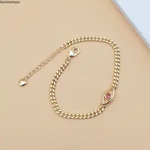 Gold Tone Evil Eye Charm Bracelet for Women, Lucky Protection Design, Trendy Minimalist High-End Fashion Jewelry, Versatile & Stylish for Daily Wear, Parties & Holiday Gift Giving