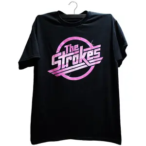 The Strokes Tee Black Pink