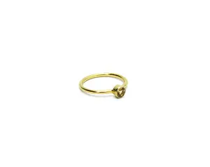 Citrine Stacking Round Ring – 14K Gold Vermeil