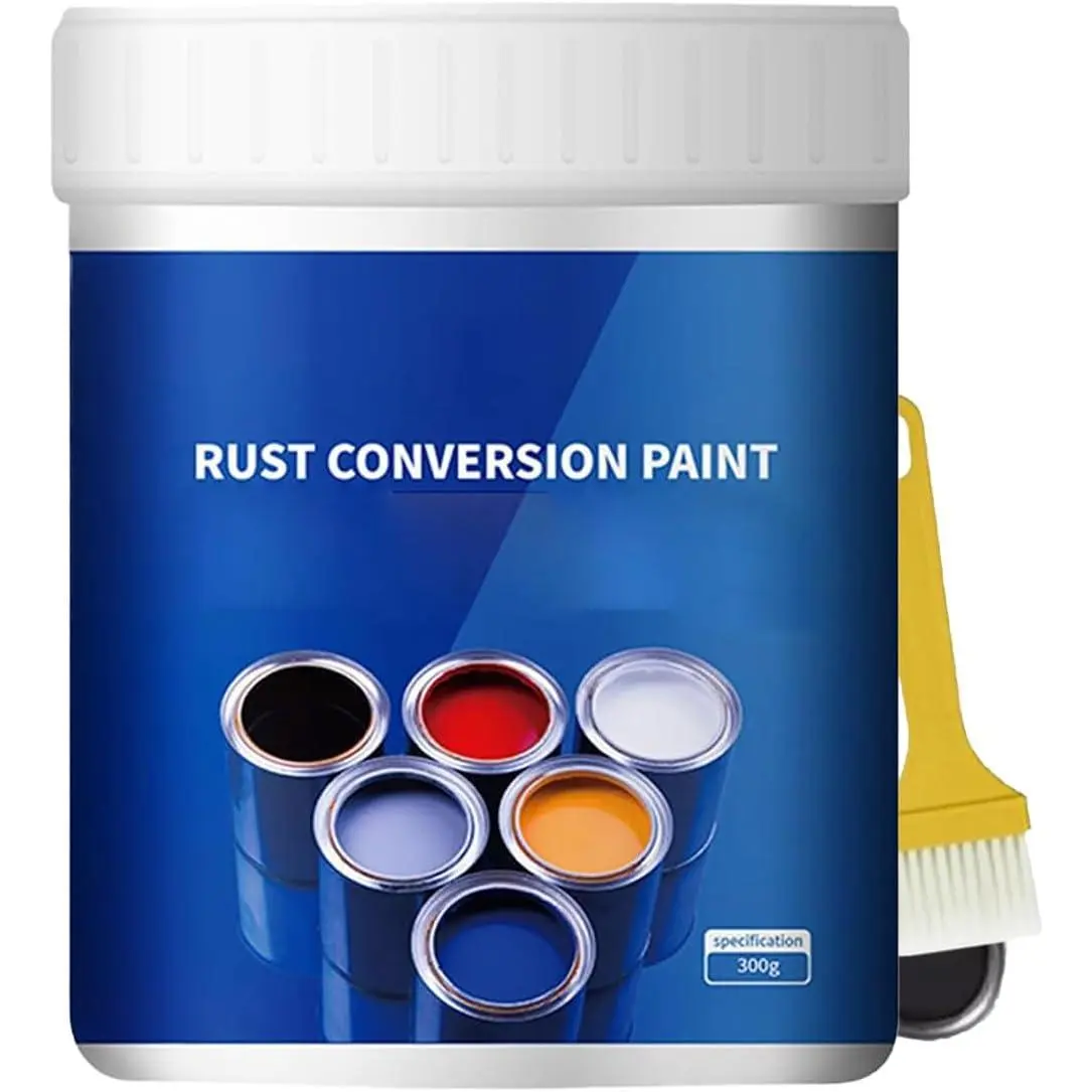 Rust Converter Paint,Water-Based Metallic Paint,Rust Converter And Metal Primer (Black 300g)
