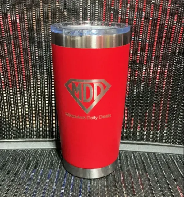 MDD 20oz Red Tumbler Cup give Chuck