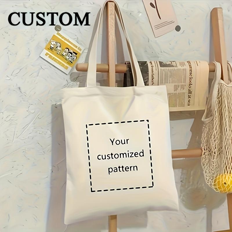 10-Pack Custom Logo/Text White Canvas Tote Bags – Heavy-Duty Reusable Large Shopping Bags with Branding, Bulk Orders for Promotional Events, Corporate Gifts and Supplies