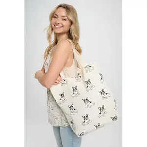 Frenchie Dog All Over Print Reusable Tote Bag