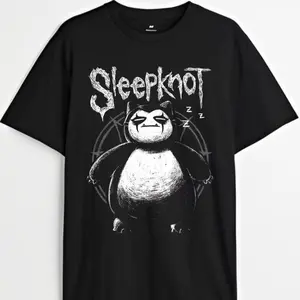 Funny Snorlax X Sleepknot Graphic Print Cotton T-shirt, Retro Pocket Monsters Pokemon Tee, Anime & Manga Gifts Men's Women's, Unisex Shirt