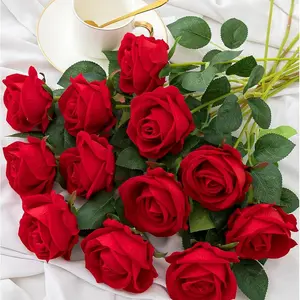12/24/48 pcs 20" Artificial Rose,Artificial Roses with Long Stems, Bulk Realistic Silk Faux Rose with Stems, Birthday Gift, Mother’s Day Floral Arrangements & Home Decor
