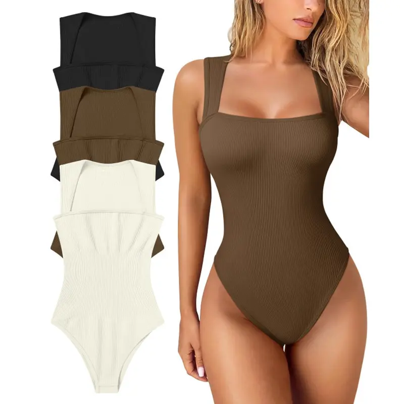 Women's Sleeveless Body Fitted Shapewear Bodysuit - All Seasons Slim-Fit Compression Tummy Control & Butt Lifting Underwear, Women's Clothes, Grey Single Piece, Bodysuit Shapewear, High Waist, Basic, Elastane, Do Not Dry Clean, Body Contouring, One-Piece