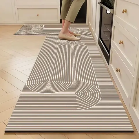 Simple Algae Mud Bathmat, Non-Slip Quick-Dry Absorbent Easy Clean, Rubber Bottom, Bathroom Mats, Quick Drying Mat, Water Absorbent Mat, Suitable for Shower Room, Laundry Room, Kitchen
