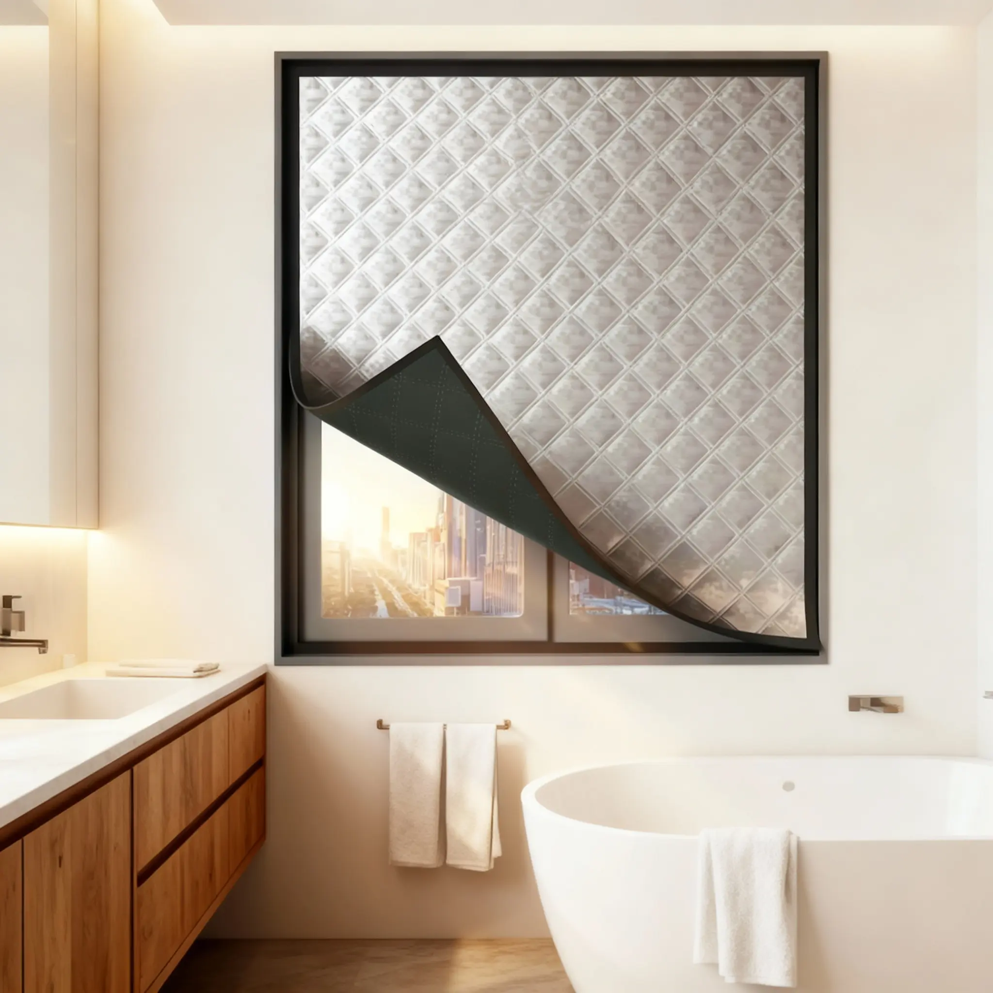 Graphene Insulated Curtains, Heavy Curtain, Thick Cotton Blinds, Bedroom Living Room Thermal Protection, Windproof Heat Retention Window Decor