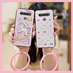 heat dissipation Waterproof Phone Case For LG Stylo6 Bracelet Personality Dirt-resistant Soft Case Funny Solid Color Youth Protective Cartoon Creative Back Cover Anti-knock Cute