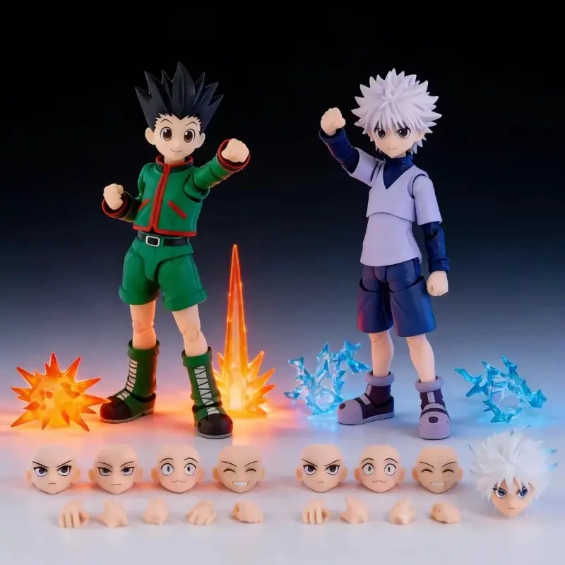 13.5cm Shf Hunter X Hunter Gon Freecss Killua Zoldyck Ko Version Articulated Desktop Action Figure Model Toy Periphery Fun Gifts