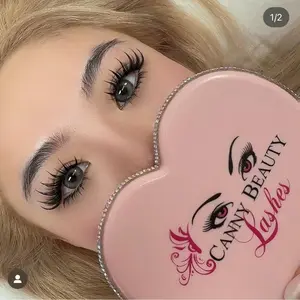 Natural 3d False Eyelash ,5 Pairs Pack False Faux Mink   ，With glue