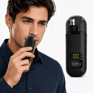 Professional Painless Nose Hair Trimmer, Unisex, Portable Mini Nose Hair Remover, Personal Care Appliances for Men & Women, Rechargeable Trimmer, LED Display Nose Clipper, Waterproof Dual Edge Blades Clipper for Easy Cleaning