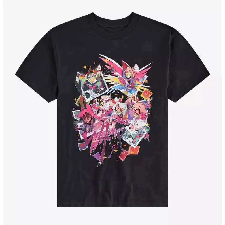 Hazbin Hotel Pride Group T-Shirt | Colorful Character Graphic Tee | Animated Series Streetwear Shirt | Unisex Fan Gift