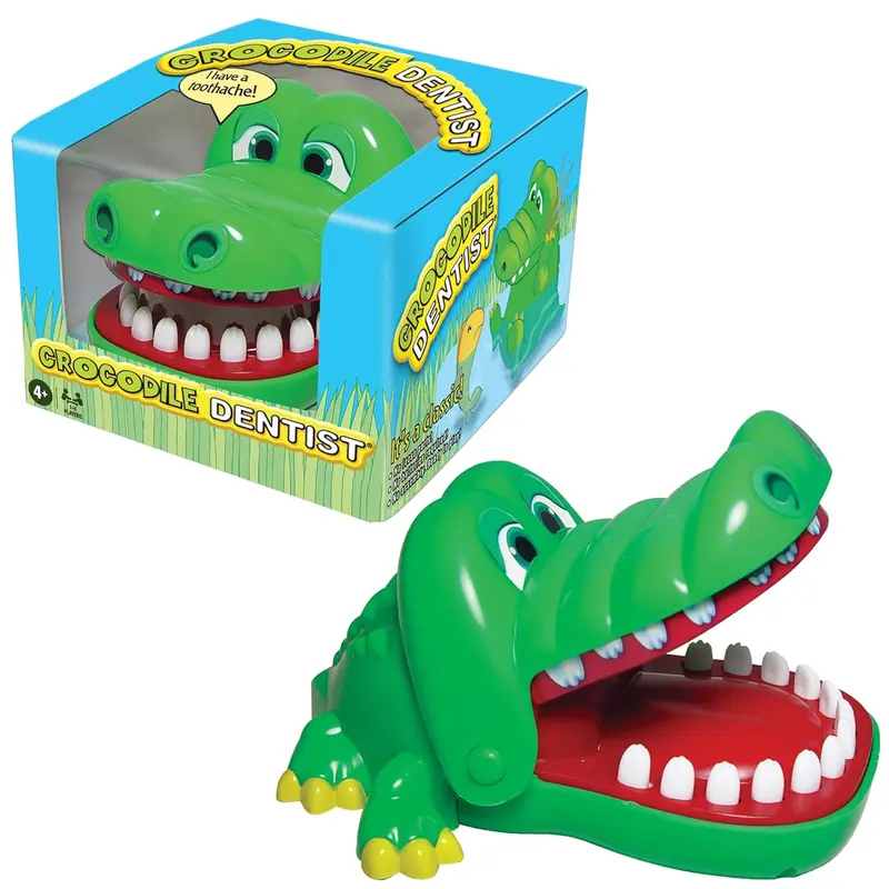 KZEV Unisex Funny Finger Dentist Tricky Crocodile Teeth Toy, Prank Gag Gift, Classic Novelty Finger-Biting Alligator Toy for 10-12 Years Kids Fun Play
