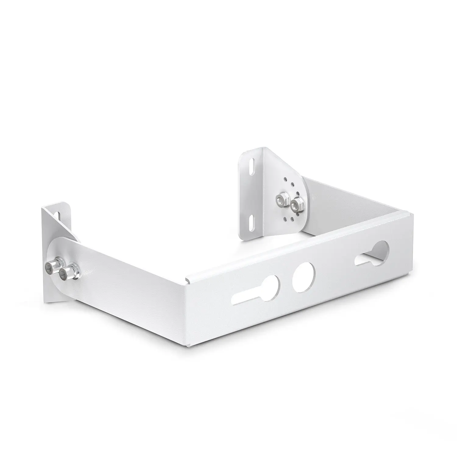 Secure Metal Adjustable White Iron-Type Finish U-Mounting Bracket, UFO-Compatible Accessory for Commercial High Bay Lighting