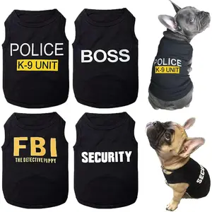 Shirts 4 Pack  Apparel Costumes for ,BreathablePet T-Shirts,Summer Clothes K9  Boss FBI Vest for Dogs Puppy Boy Girl (XS, Black)