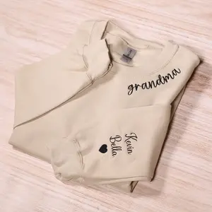 Personalized Grandma Sweatshirt With Grandkids Names On Sleeve, Personalized Granny Hoodie, Cute Gramma Outfit, Gigi Mimi Mothers Day Gifts