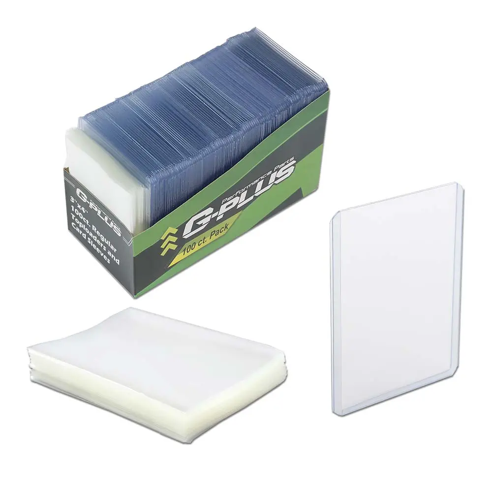 CROSSDESIGN 100Pcs High Quality 3"x4" Regular Toploaders with 100Pcs Soft Sleeves - Trading Card Protectors That Protects Valuable Rookie Cards (No Unnecessary Add-ons), Protects Valuable Cards