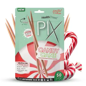 ChewStuff - PIX Premium Candy Cane Flavored Toothpicks Infused with Natural Essential Oils Long Lasting Taste for On the Go Use