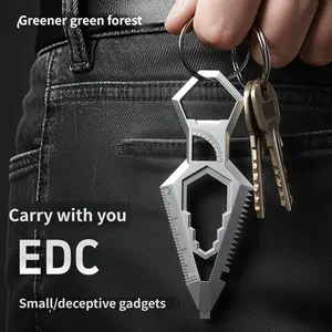 1 EDC Multifunctional Tactical Tool| Stainless Steel, Silvery Color, Redefining Everyday Carry Tools' Superpowers