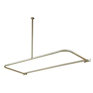 212 MAIN D-Shape Ceiling Mount Shower Curtain Rod, 62x28 in Solid Brass Tarnish-Proof Satin Nickel (CC3138)