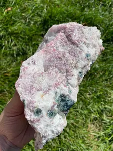 Raw Lepidolite, Clear Quartz & Aquamarine Crystal - 2