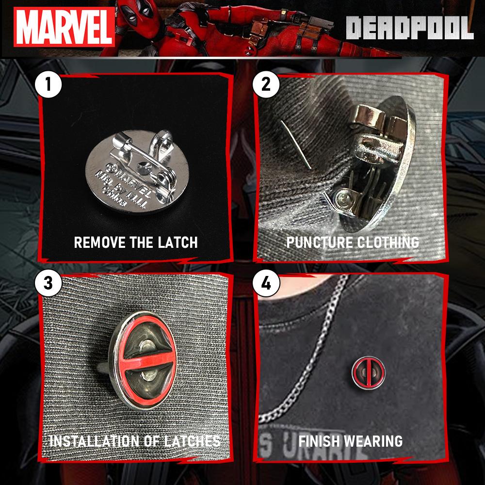 Marvel Deadpool Pin 1PC Official License Collectible Novelty Anime Brooch Backpack Decoration Jacket Lapel Anti-Rust Exquisite Alloy Enamel Gift