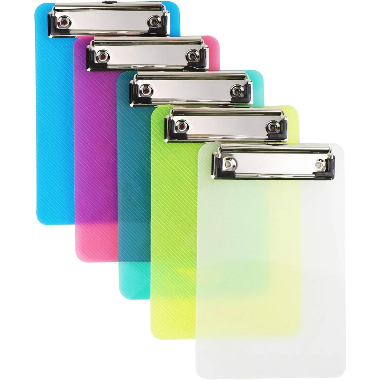 Plastic Colorful Mini Clipboard, Pretty Cute Clipboard Memo Size Pocket Clip Boards 4.7x7.3 Inch A6 Clipboards for classrooms, Offices, Restaurants, Doctor Offices - Set of 5