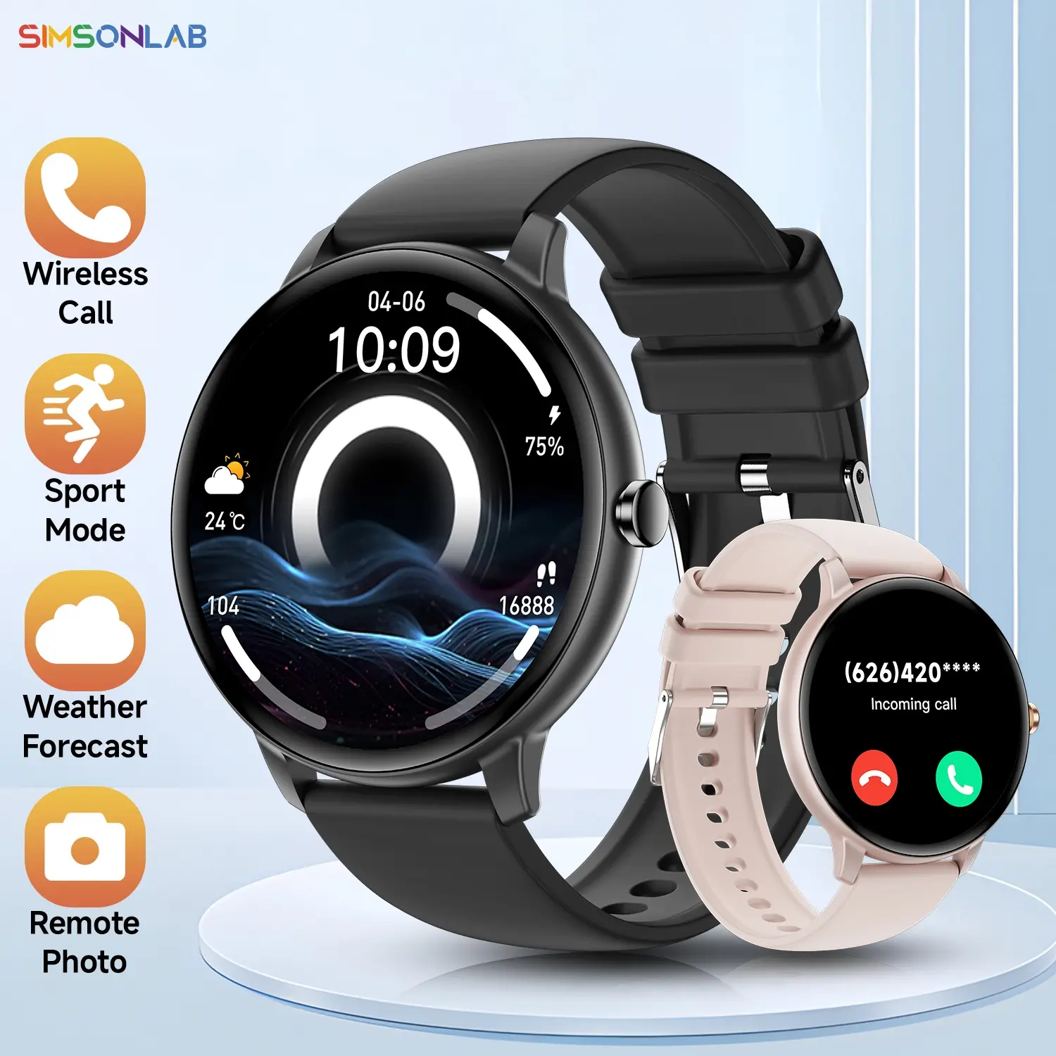 Multifunctional Fashion Smartwatch, Wireless Smart Watch, 1.39 Inch HD Screen, Bluetooth-compatible Calling, Message Alerts, Music Control, Suitable for Android/iOS, Gift Choice, Fitness Tracker Watch