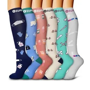 Compression Socks, 6 Pairs/set Unisex Athletic Running Socks, Sports Socks for Running Jogging, Comfy Breathable Socks for Men & Women, Breathable Fabric Socks