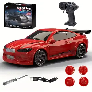1:64 Mini RC Drift Car - 2.4GHz All-Wheel Drive Off-Road Remote Control Car with Cool LED Lights & Drift Tires, Realistic Body Design Racing Toy for Desktop | Awesome RC Cars & Trucks for Boys Ages 8-12.