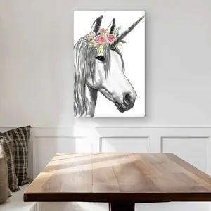212 MAIN Aesthetic Design Artistic Animal Design Unicorn Aluminium Metal Print Wall Art, 20x30 in - Nursery Home Decor, Unique Gift for Home Supplies Enthusiasts
