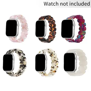 GIROUETTE Fashion Oval Stretch Resin Watch Band, Smart Watch Straps, 1 Count Replacement Watch Band for Women, Wearable Accessories Compatible with Apple Watch Series