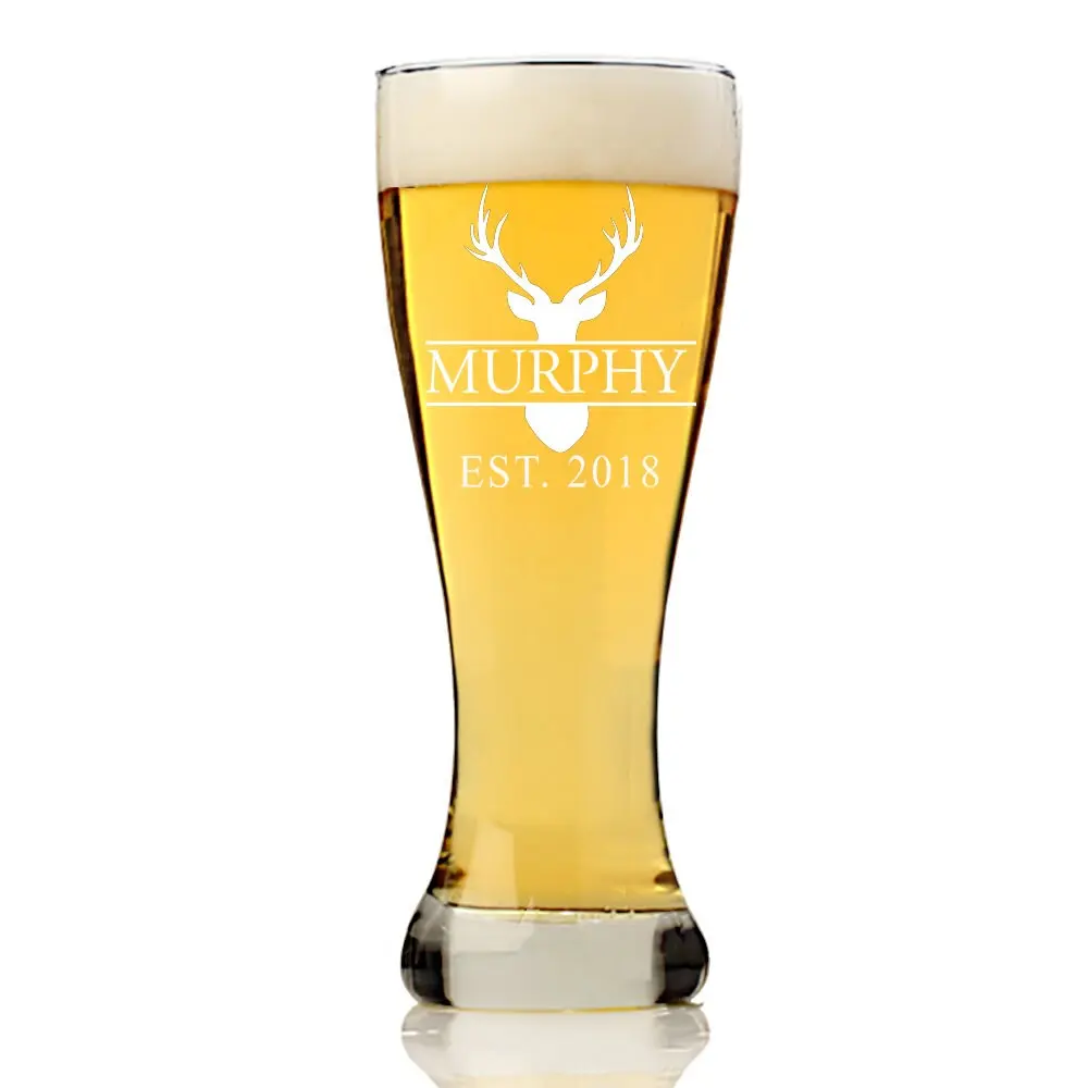 Personalized Deer Hunter Monogram Beer Glass, Custom Monogram Beer glass, Personalized Beer Glass ,Engraved Beer Mugs, Groomsman Gifts