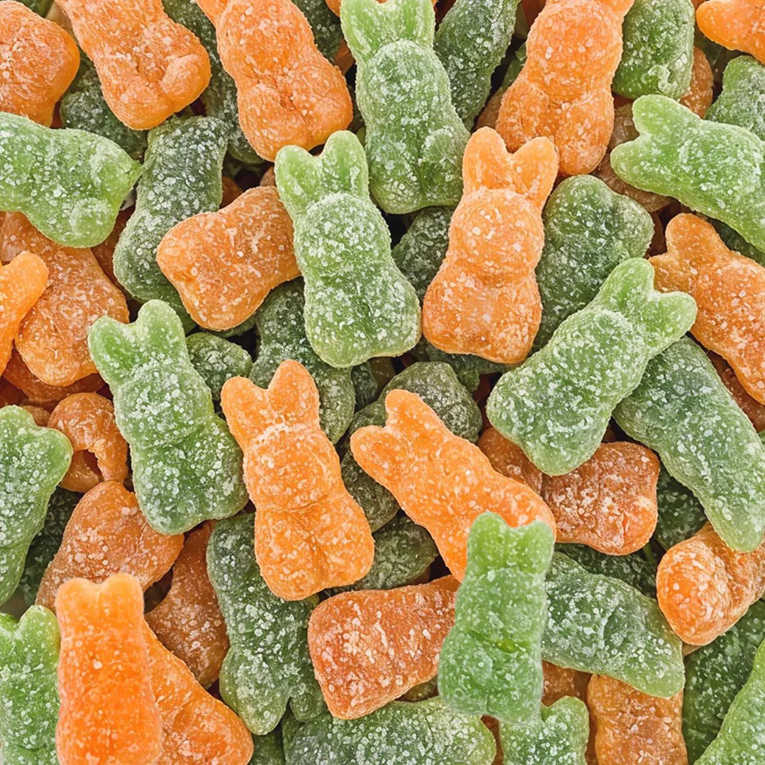 Bunny Candy, Assorted Fruity Flavored Gummy, Orange and Apple, Bulk, 5 lb