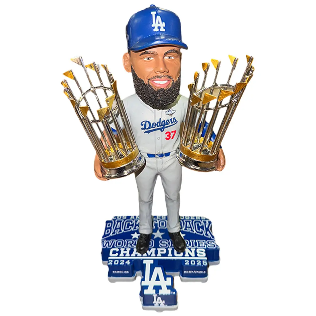 LOS ANGELES DODGERS 2025 BACK TO BACK WORLD SERIES CHAMPIONS TEOSCAR HERNANDEZ BOBBLEHEAD