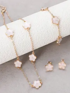 Elegant Women's Matching Jewelry Set, Includes Necklace Bracelet & Earrings, Perfect Gift for Mother's Day & Festive Celebrations