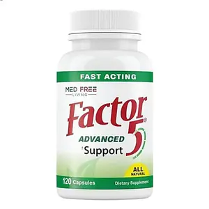 Factor 5 Med Free Living Advanced Support Supplement withTurmeric Stinging Nettle Horsetail Garlic & Celery Seed 120Capsules for Joint Comfort Dietary Natural Fitness