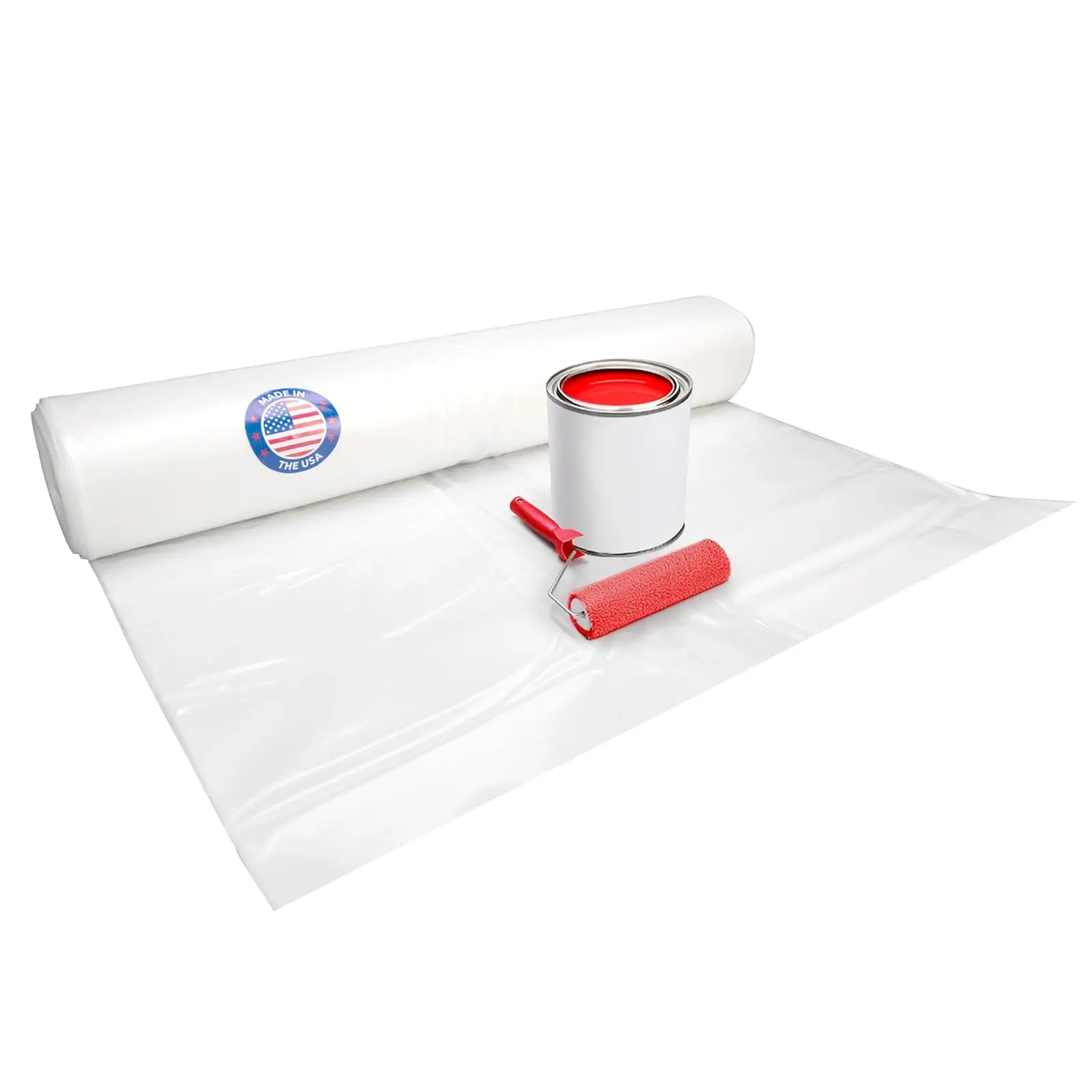 Plastic Sheeting 4 mil, 20' x 50' (1000 sq. ft.) - Thick Semi-Clear Plastic Sheeting for Painting or Construction - LDPE Film Roll - Heavy Duty Plastic Sheeting for Drop Cloth by IDL Packaging