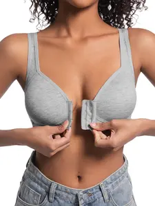 FZ-2/4PCS EssElegance Adjustable Easy-Hook Front Closure Bra, Wire-Free Seamless with Side Support for Smoothing Lightweight Comfort in Spring & Summer