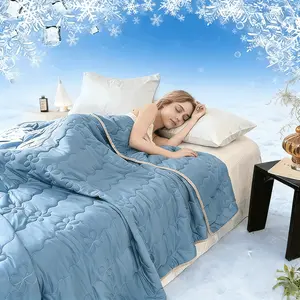 Silky Soft Air Conditioning Blanket, Ideal for Hot Summer Days & Night Sweats, High Cooling Power, Lightweight Breathable, Multiple Sizes Available