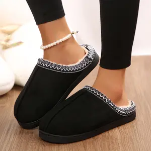 Women's Slip-On Fleece Slippers Soft & Comfortable Winter Warm Mini Snow Boots Indoor Outdoor Shoes